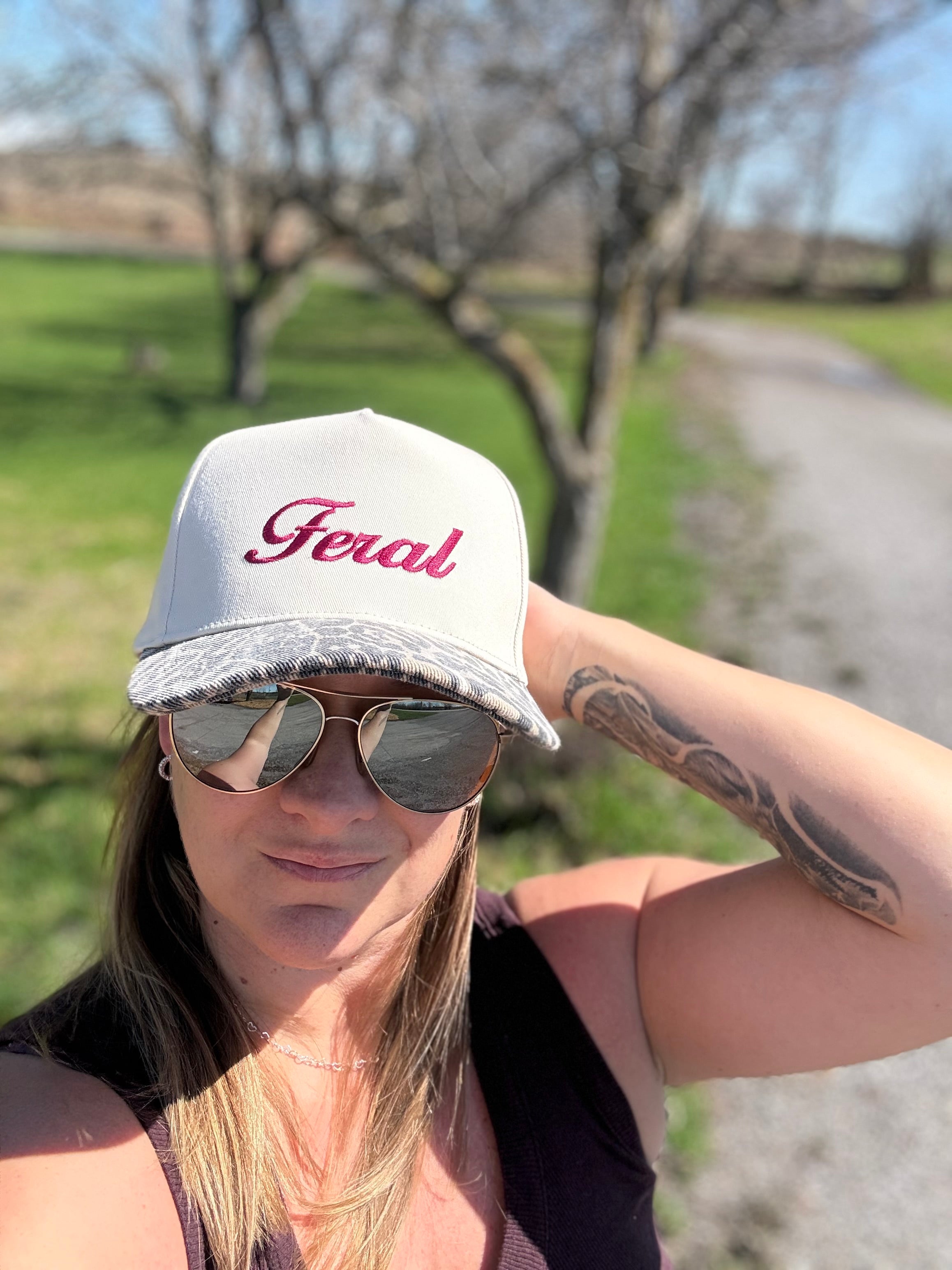 Leopard Print Brim Hat - CUSTOMIZE ME!