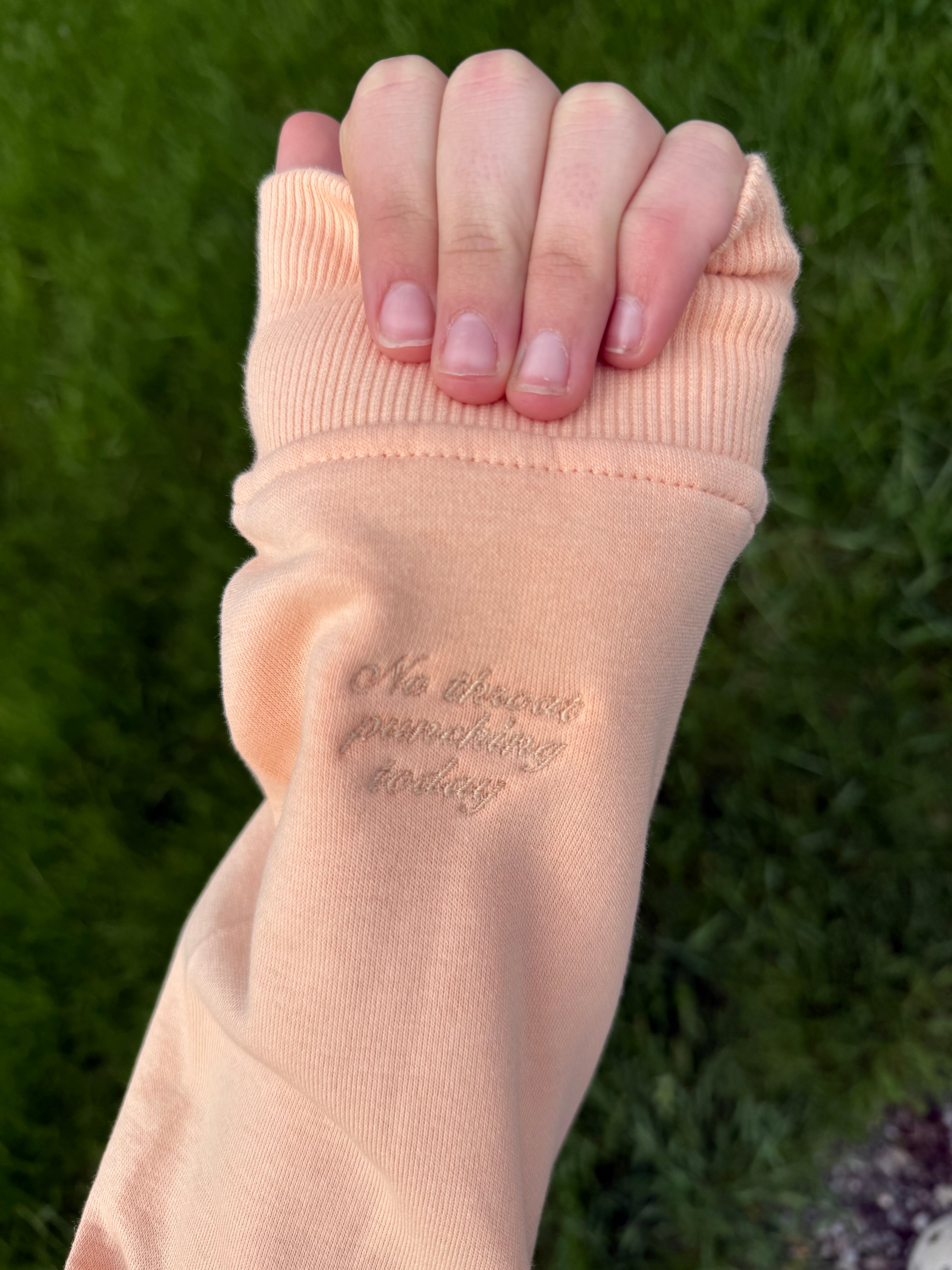 Peach Crewneck - "No Throat Punching Today"