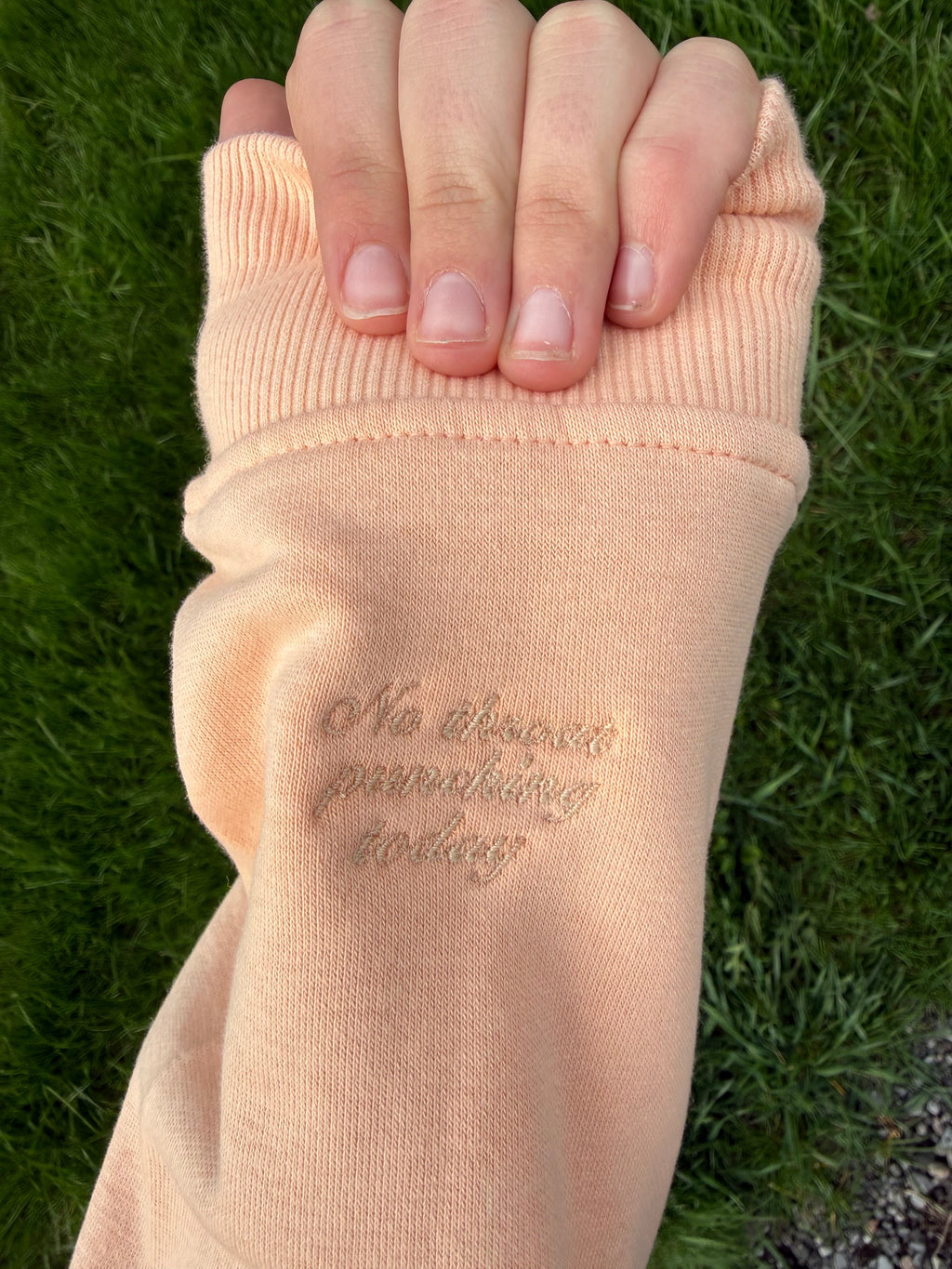 Peach Crewneck - "No Throat Punching Today"