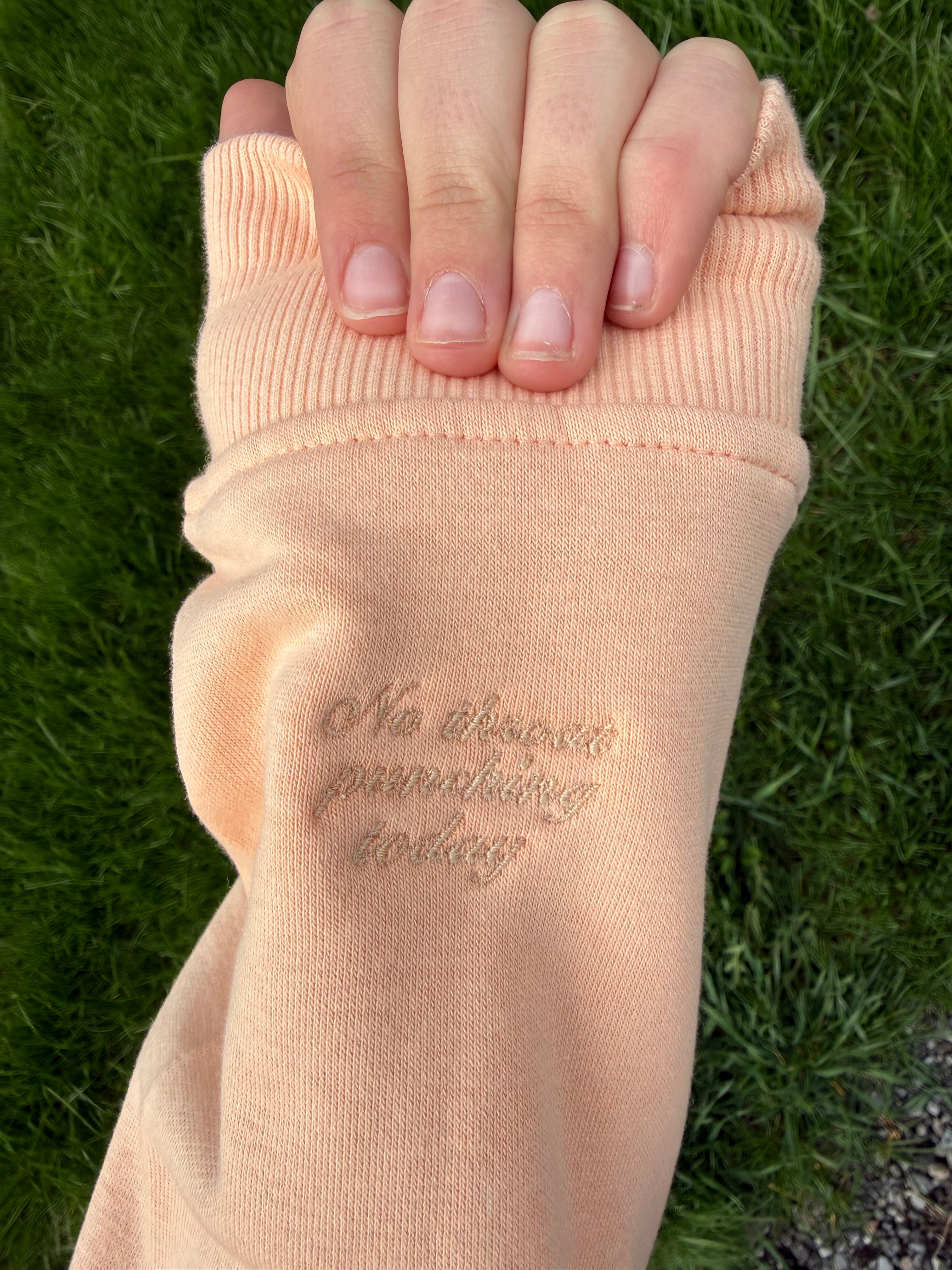 Peach Crewneck - "No Throat Punching Today"