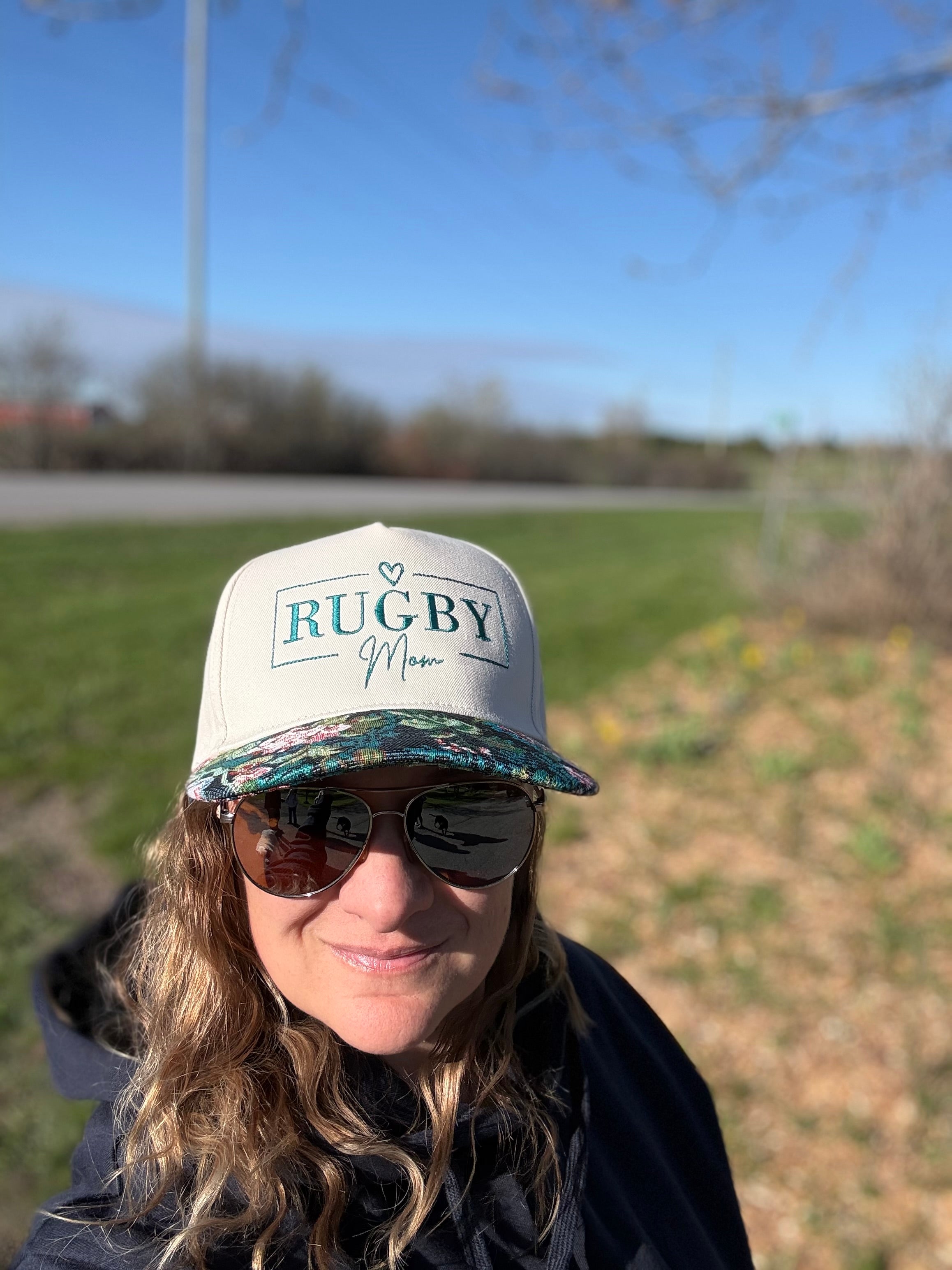 Navy Floral Brocade Brim Hat - CUSTOMIZE ME!
