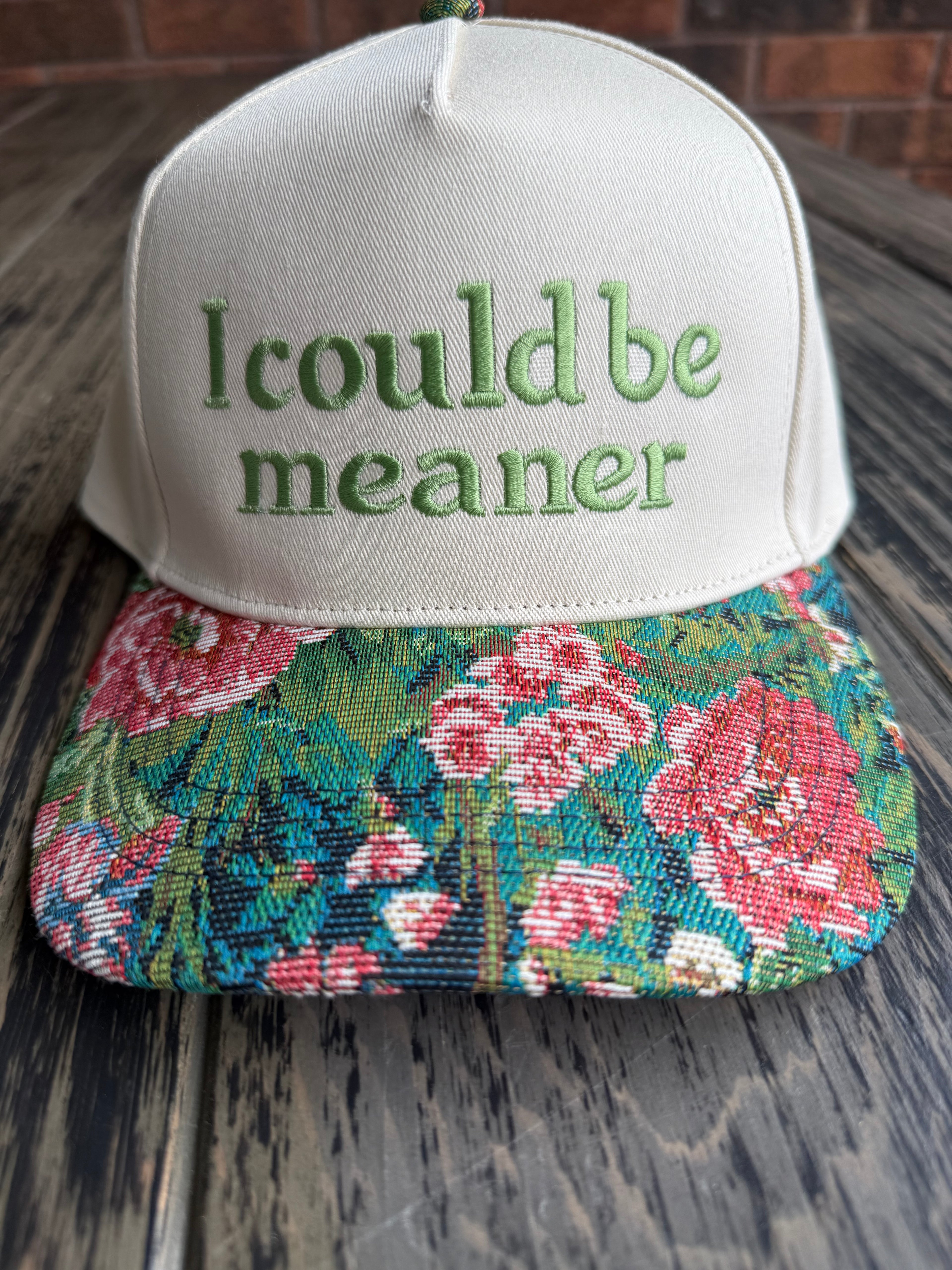 Navy Floral Brocade Brim Hat - CUSTOMIZE ME!