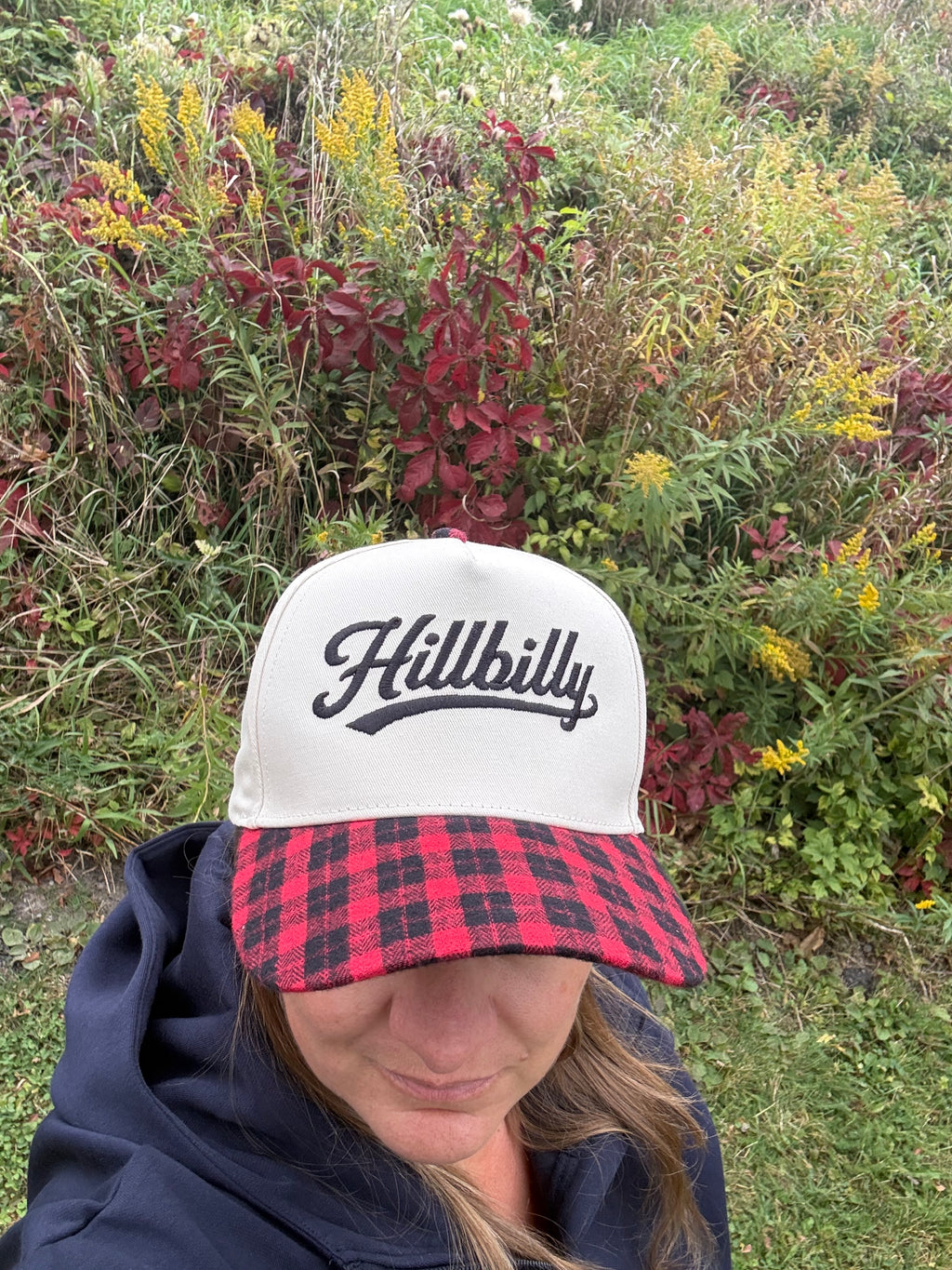 Red Plaid Brim / Beige Hat - CUSTOMIZE ME!