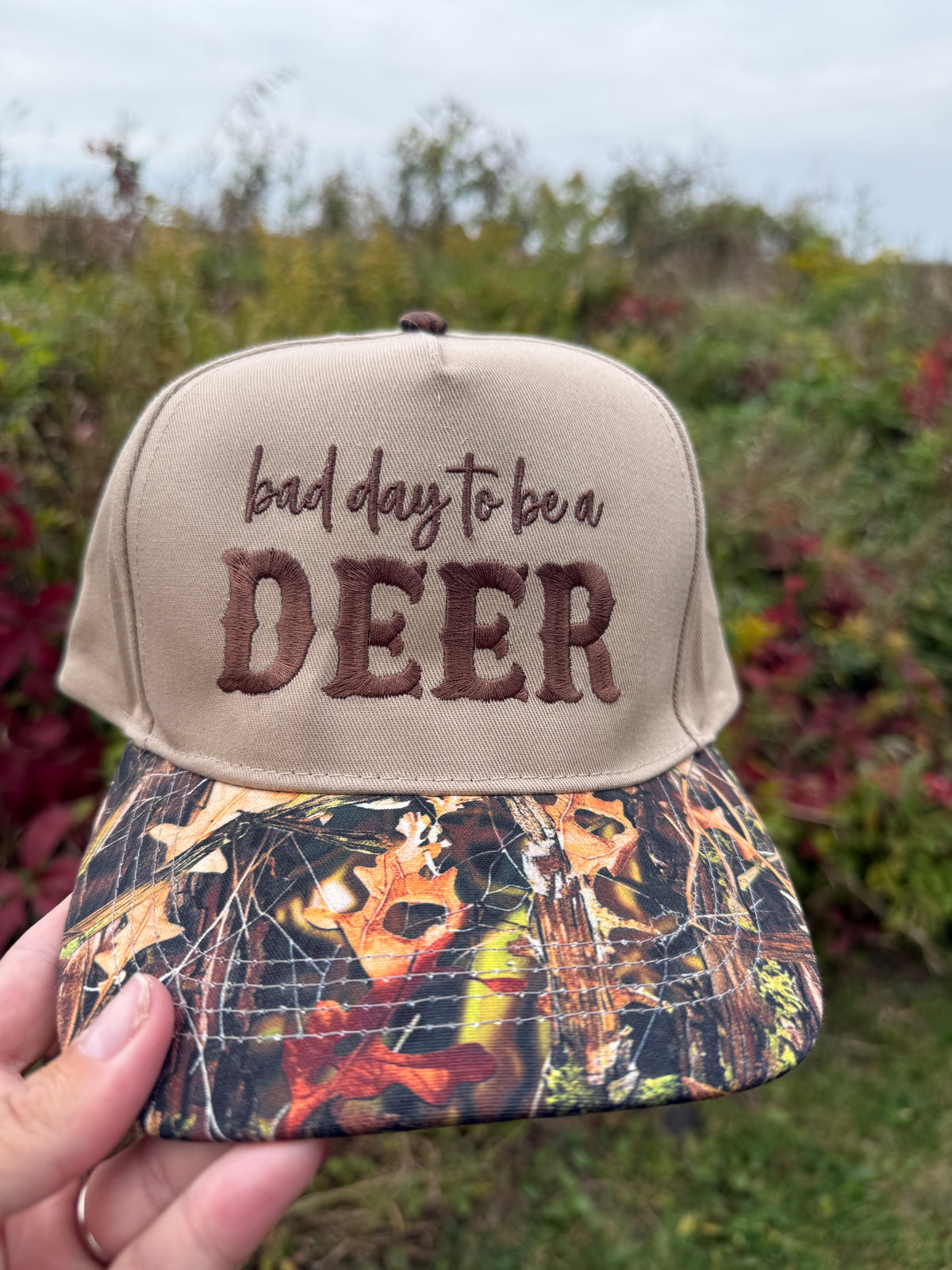 Tan / Camo Brim Hat - CUSTOMIZE ME!