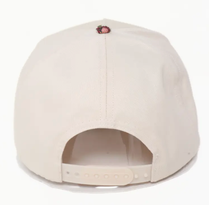 Floral Print Beige Brocade Hat - CUSTOMIZE ME!