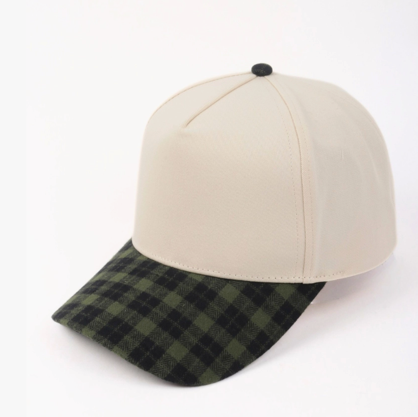 Green Plaid / Beige Hat - CUSTOMIZE ME!