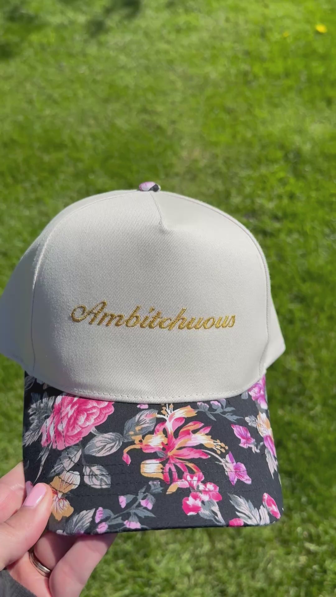 Black Floral Brim Hat - CUSTOMIZE ME!