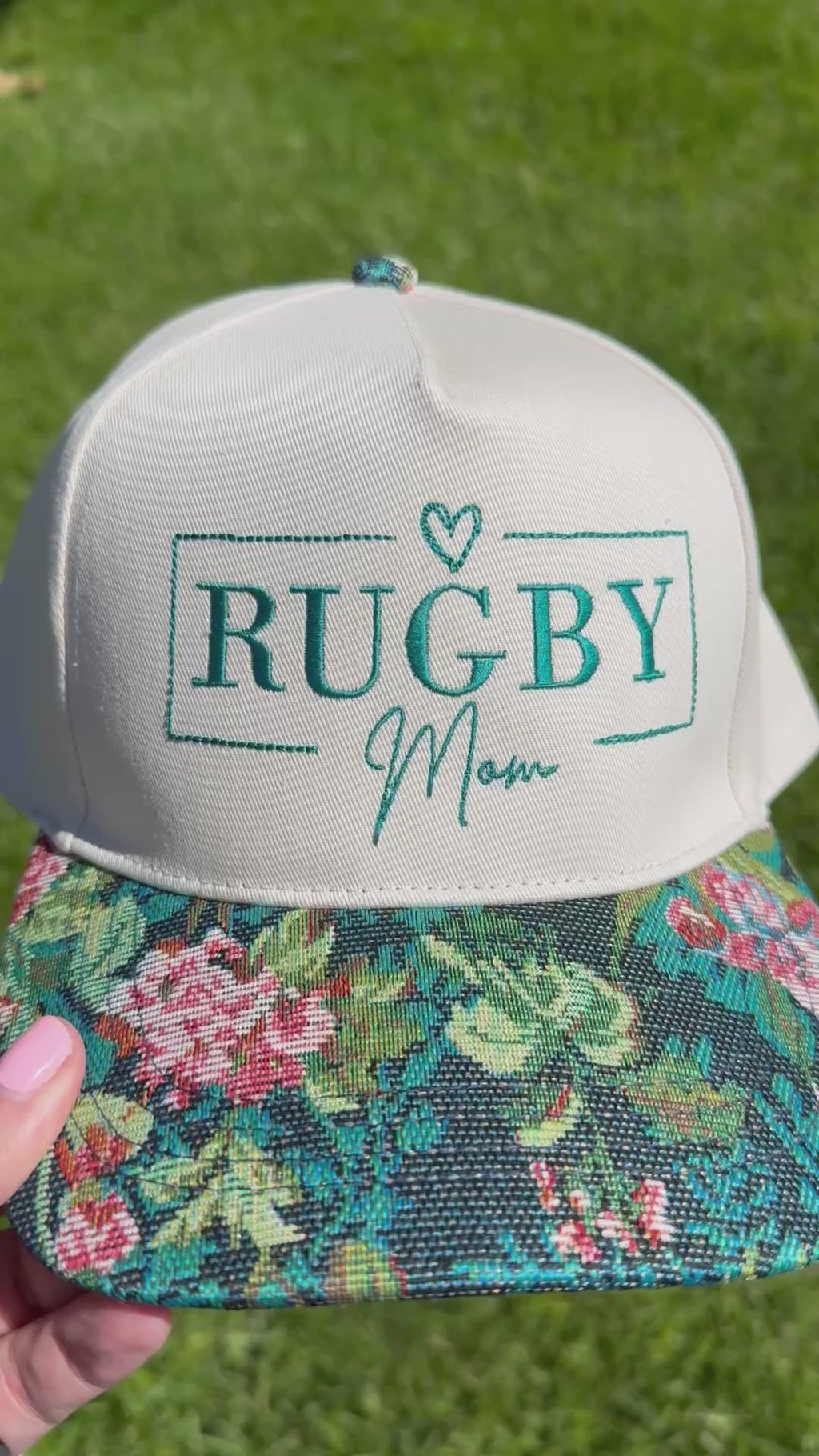Navy Floral Brocade Brim Hat - CUSTOMIZE ME!