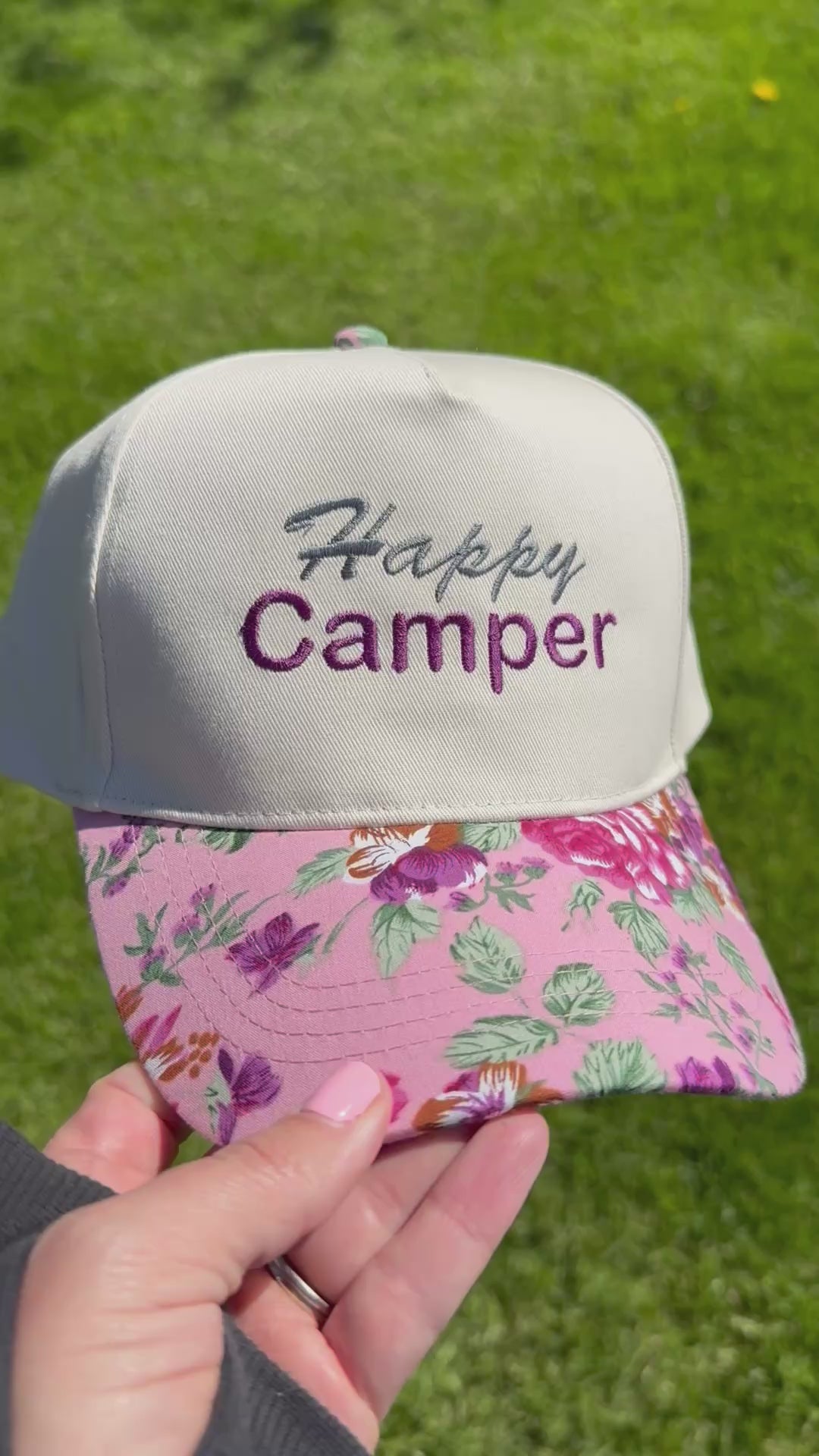 Pink Floral Brim Hat - CUSTOMIZE ME!